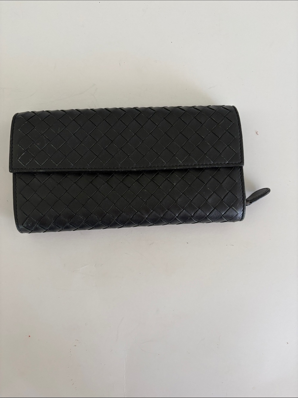 Bottega Veneta Black Intrecciato Leather Wallet